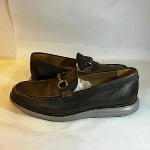 Cole Haan Shoes Grand OS ‎ Leather Slip On Horse Bit Loafers Brown Mens Size 11 - Picture 5 of 10